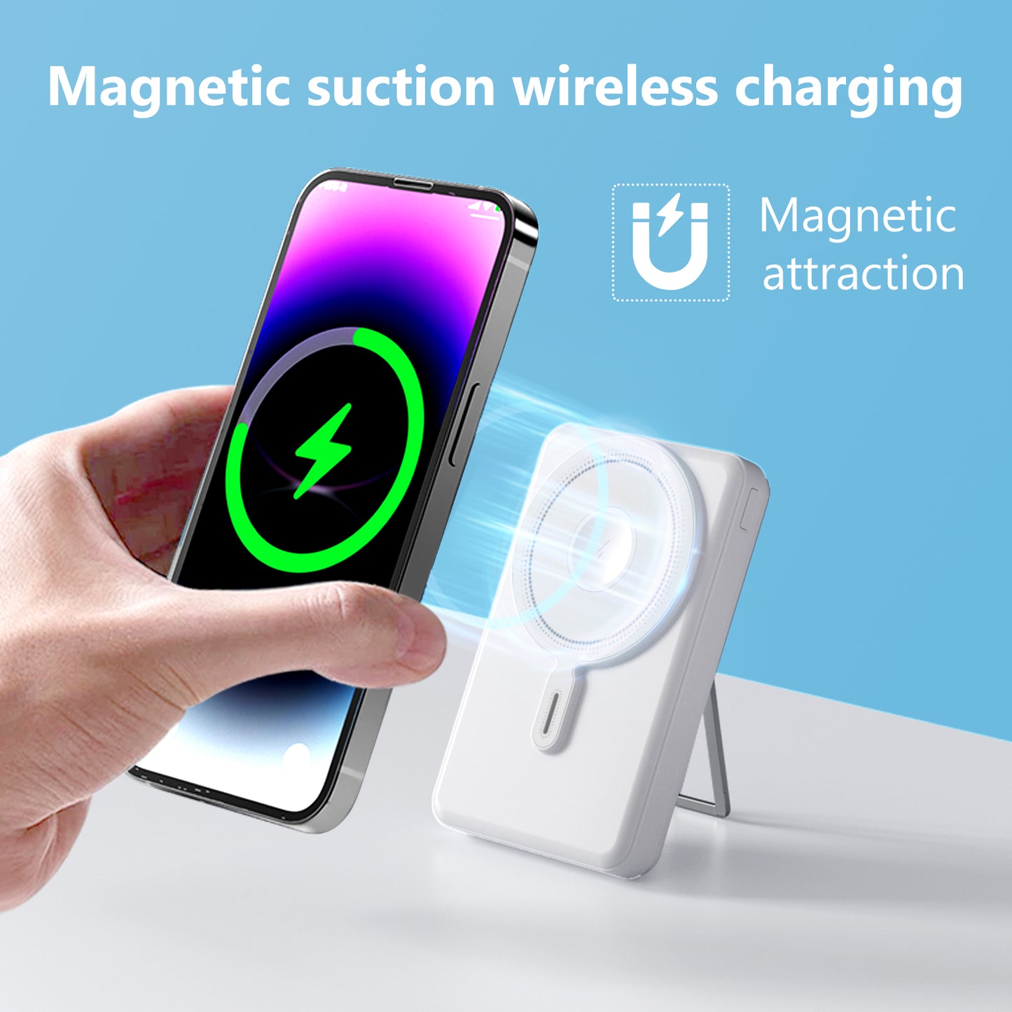 10000mah Magnetic Wireless Power Bank Portable Charger Battery Pack Capacity 10000mAh Magnetic Battery Wireless Power Bank,20W Fast Charging Portable Charger,3-in-1 Wireless Charger Built-in Cables foriPhone 16. 15.../Samsung/iPad4